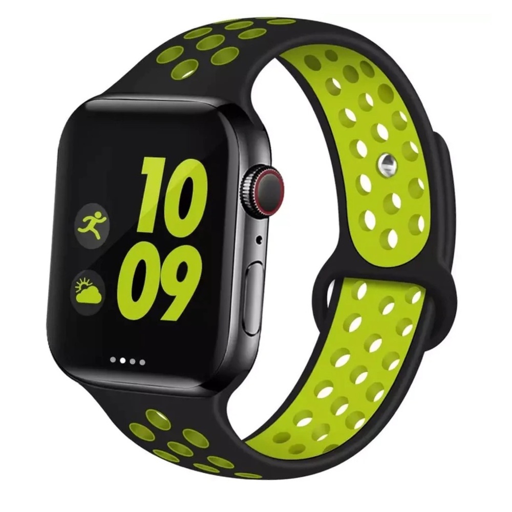 NEW Sport Silicone Band Black/Neon Yellow